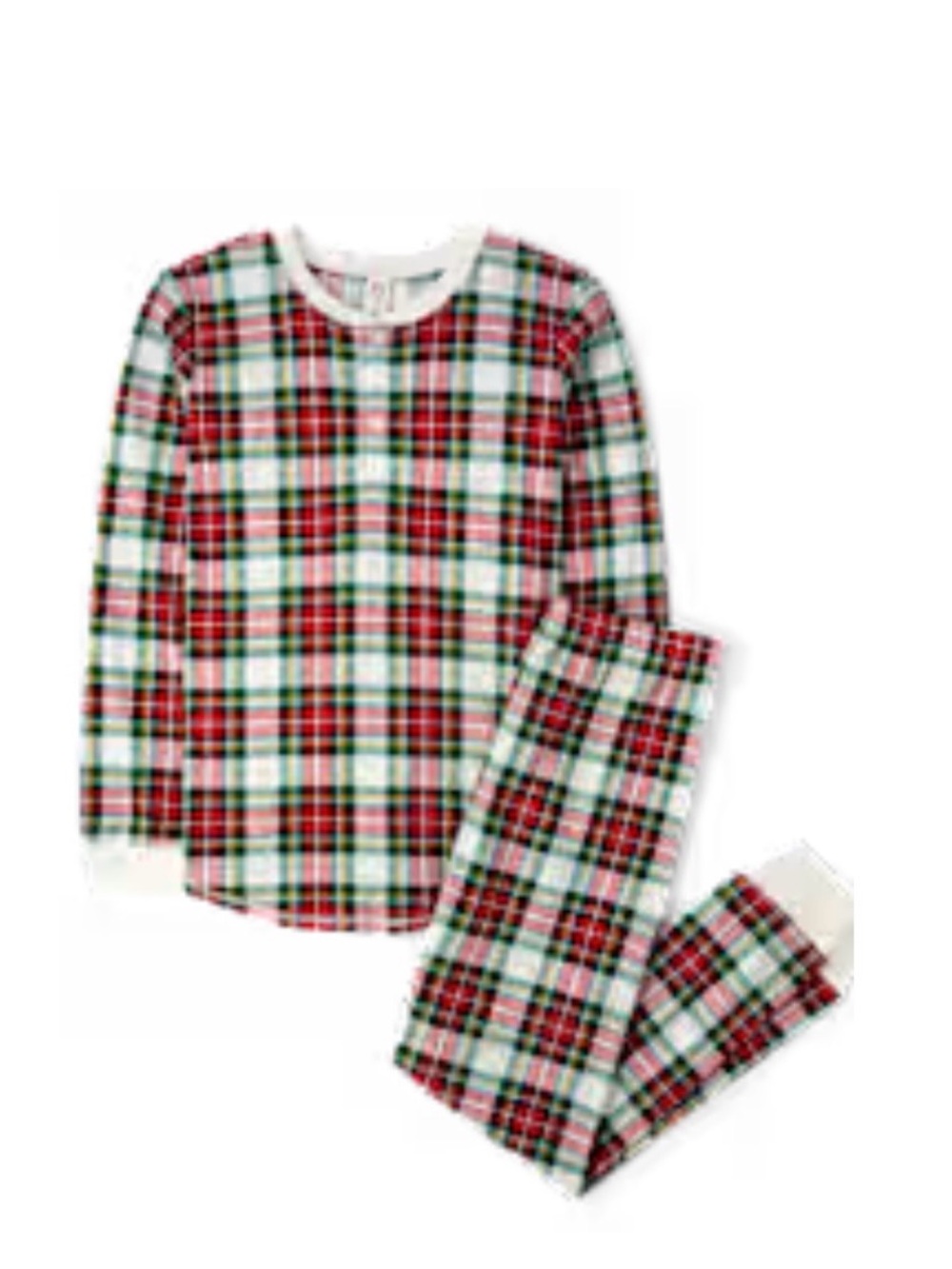 New PJ Place Plaid Long-Sleeve Pajama Set - Red, Green & White Mens Sz Large